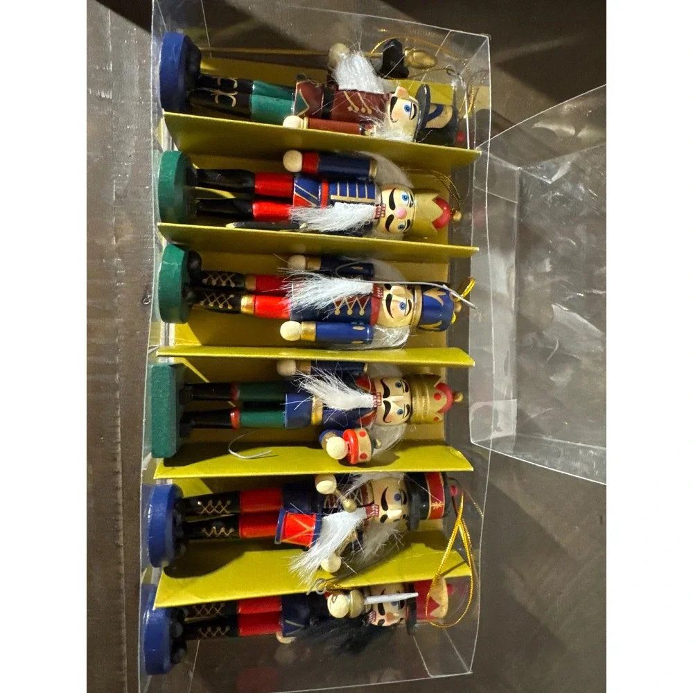 Lucerne North America Wooden Nutcracker Ornaments Set of 6 Christmas Decor 5in